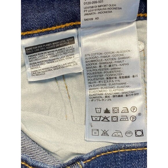 Levi's 513 28 X 30 Slim Straight Men's Jeans Dark Acid Distressed Flex Stretch - Picture 9 of 11